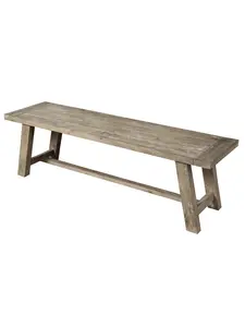 HomeRoots 524061 60 in. Distressed Solid Wood Dining Bench, Natural & Brown, Seats Two, Acacia Wood, Dining Room