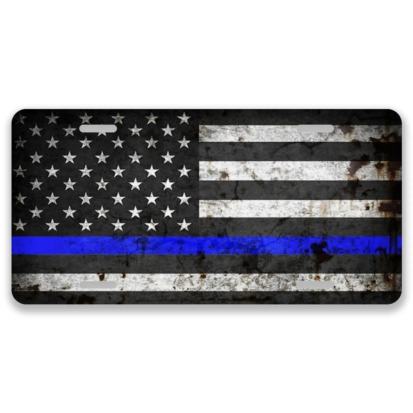 US Flag License Plate Blue License Plate Car Decor- 12x6 In Front License Plate, – Made in USA, Car Truck Tag Humor Trucks & Cars, 4 Pre-Drilled Holes,Easy Installation,Perfect Gift Ideas