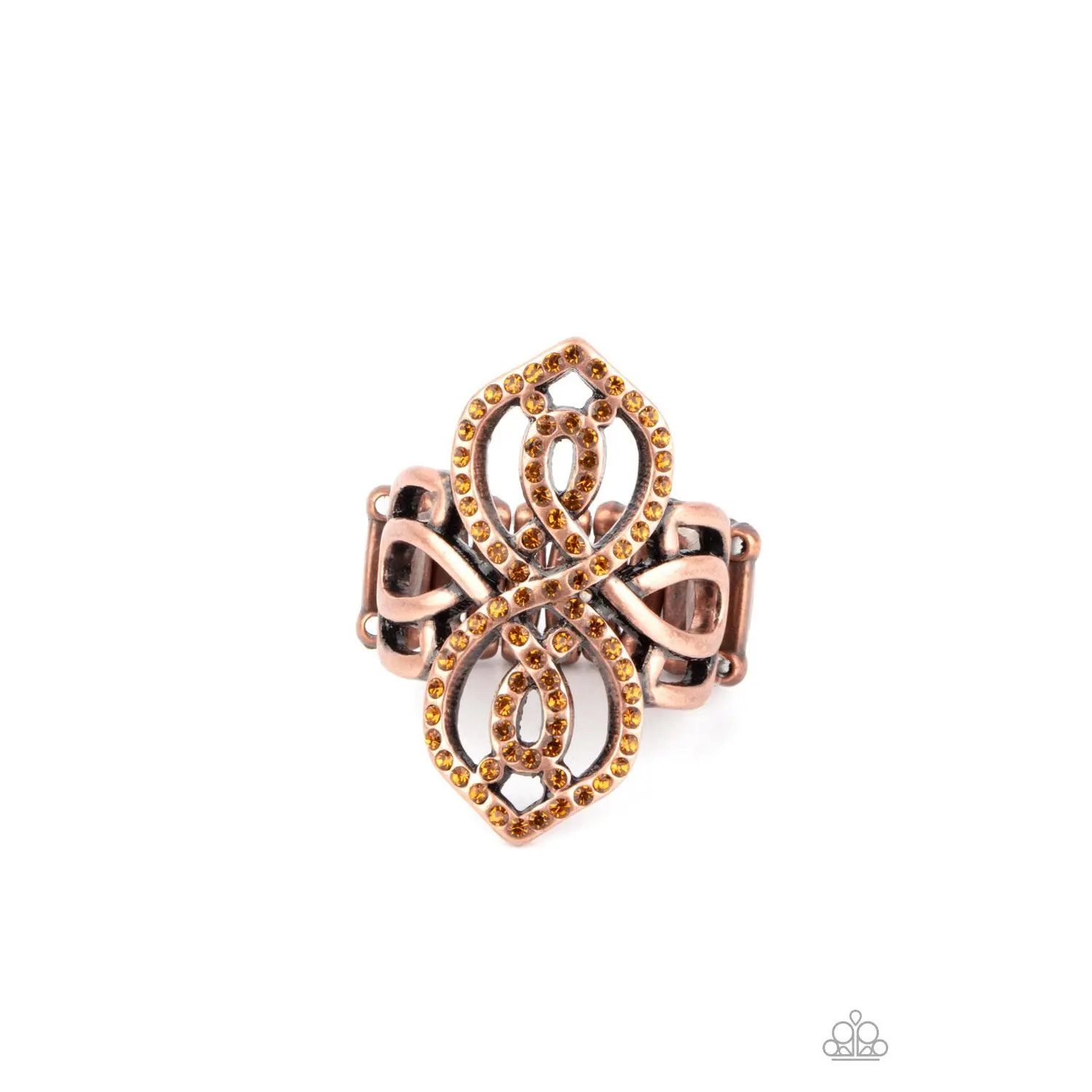 Duchess Drama - Copper Topaz Rhinestone Ring - Paparazzi