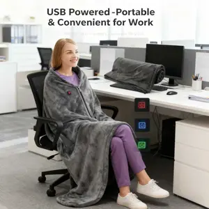 Heated Blanket Flannel Electric Blanket Winter Warm Thickened Woolen Futon Cover Legs Knee Blanket Sofa Multifunctional heating Blanket Christmas gift and Halloween gift