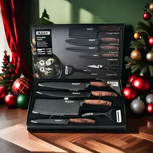 Knife Set, Kitchen Knife Set, Knives Set for Kitchen, Universal Knife Block, Utility Knife Block Set, New Home Essentials, Apartment Essentials, Dishwasher Safe,Anti-Rust Utility Knives Set for Kitchen