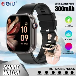 Smart Watches with Earbuds for Women Men, 2.02" Activity Recorder Smartwatch for iPhone/Android Compatible(2 Watch Bands), IP67 Waterproof Watch Sport Watches with Headphone, Music Player/Camera Control/100+ Sport Mode, Best Gifts for Christmas New Year