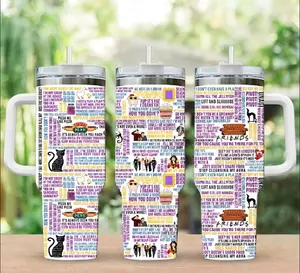 Friends Movie Tumbler, TV Show Merch,  Central Perk Print Movie Lover Gift, Friends Best Quotes Drinkware Tumbler