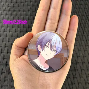 Anime Project SEKAI Brooches on Backpack Round Cartoon Character Aoyagi Toya Badge Lapel Pins for Clothes Hat Accessories Gifts