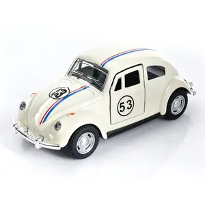 1/43 Scale Vintage Beetle Car Model, Alloy Diecast Pull Back Classic Vehicle, Collectible Retro Car Toy, Ideal Gift for Kids and Men