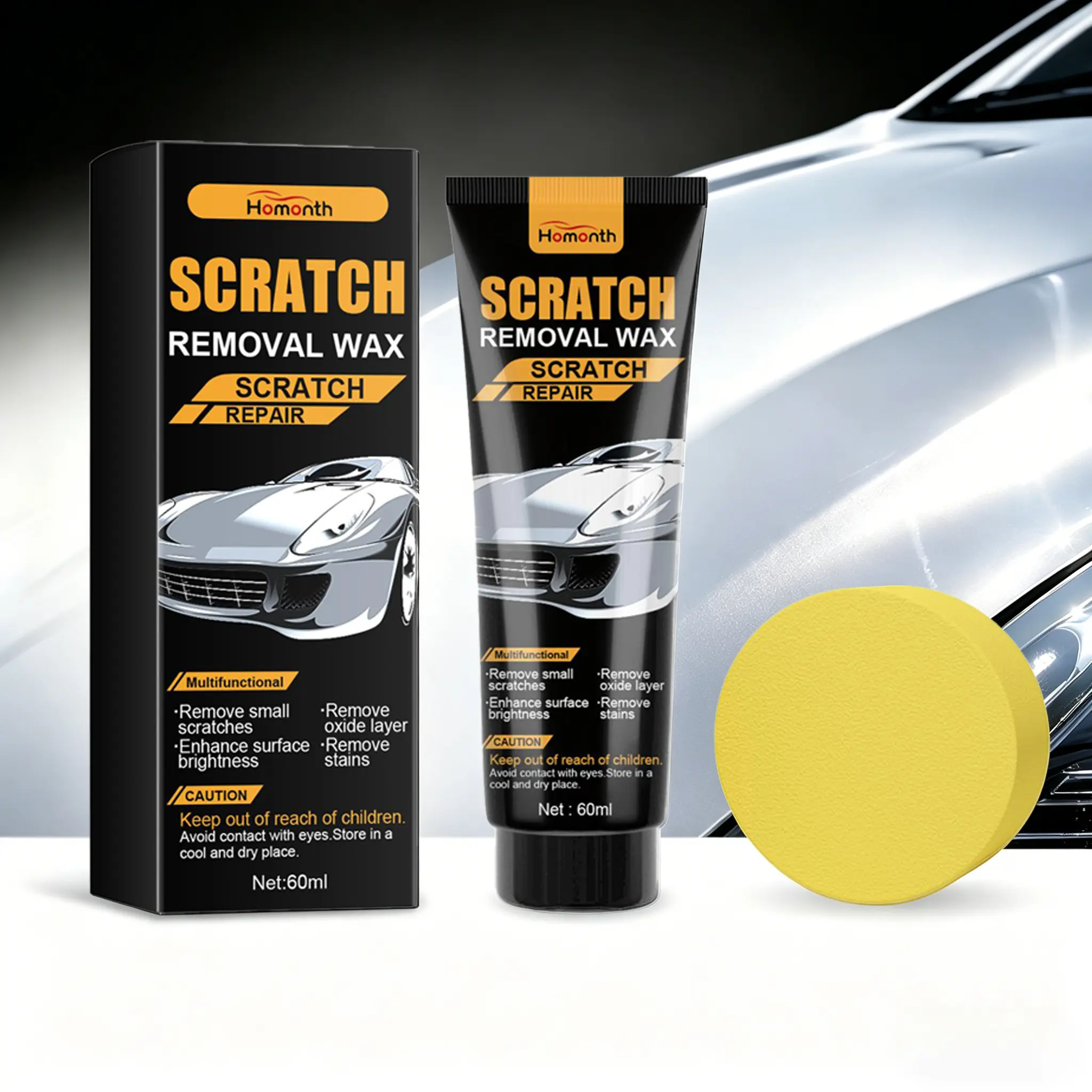 Premium Car Paint Polishing Wax Kit with Advanced Polishing Formula, Scuff Removal, Deep Scratch Repair, Easy DIY Repair, Surface Brightness Enhancement, Paint Care Tool, Easy Diy Car Repair