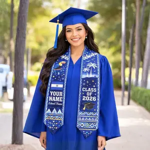 Custom El Salvador Graduation Sash 2026 2027, Personalized Latina Graduation Stole, Sash Decoration for 2026 Graduates, Personalized Graduation Sash – FASTSHIPPING