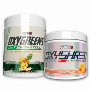 Balance & Refresh Stack  | New Year New Me |  OxyShred Non Stim Pre Workout Powder 33 Serve + OxyGreens 30 Serve | Caffeine Free Option For Refreshing Wellness Combo Energy Boost + Digestive Balance Health Supplements Dietary Fitness |
