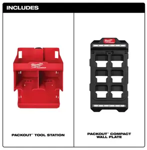 Milwaukee 48-22-8327 PACKOUT Tool Station with Compact Wall Plate Set