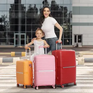 Luggage Sets 4 Piece (14"/20"/24"/28") – PP Lightweight & Durable Expandable Suitcase – Hardshell with Spinner Wheels – TSA Lock – Adjustable 3-Level Handle