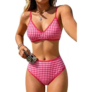 Women Underwire Swimsuits High Waisted Bikini Sets 2 Piece Tummy Control Bathing Suit Push Up Tops Teens Cute Swimwear