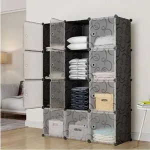 12 Cube Storage Organizer Bedroom Living Room Office Closet Storage Shelves Bins Cabinet Metal Plastic Racks Steel Decoration Standing