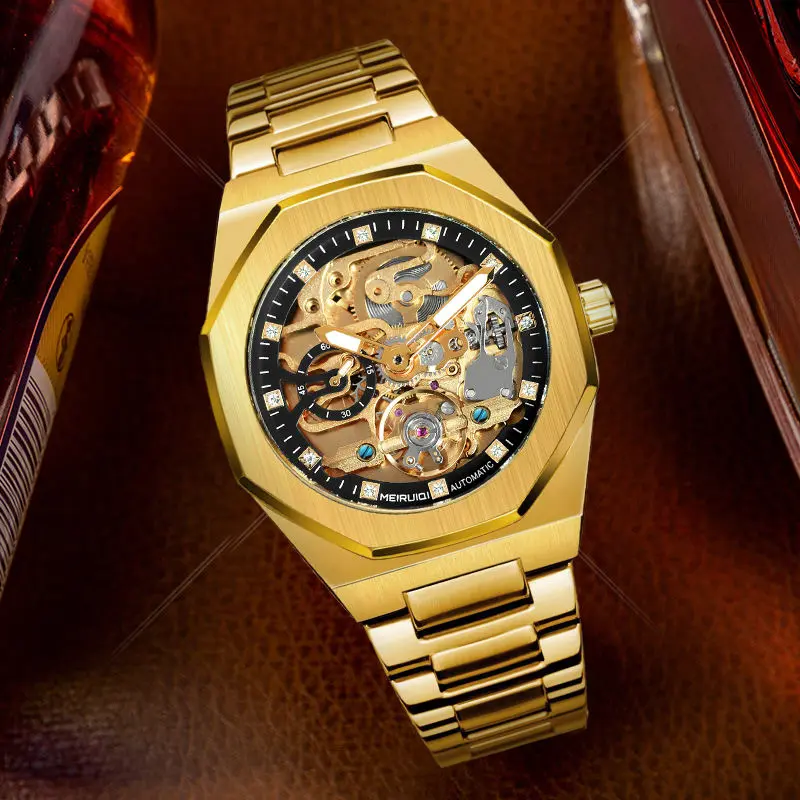 Luxury Automatic Mechanical Watch for Men - Skeleton, Stainless Steel, Waterproof, Business Style Automatic Watches