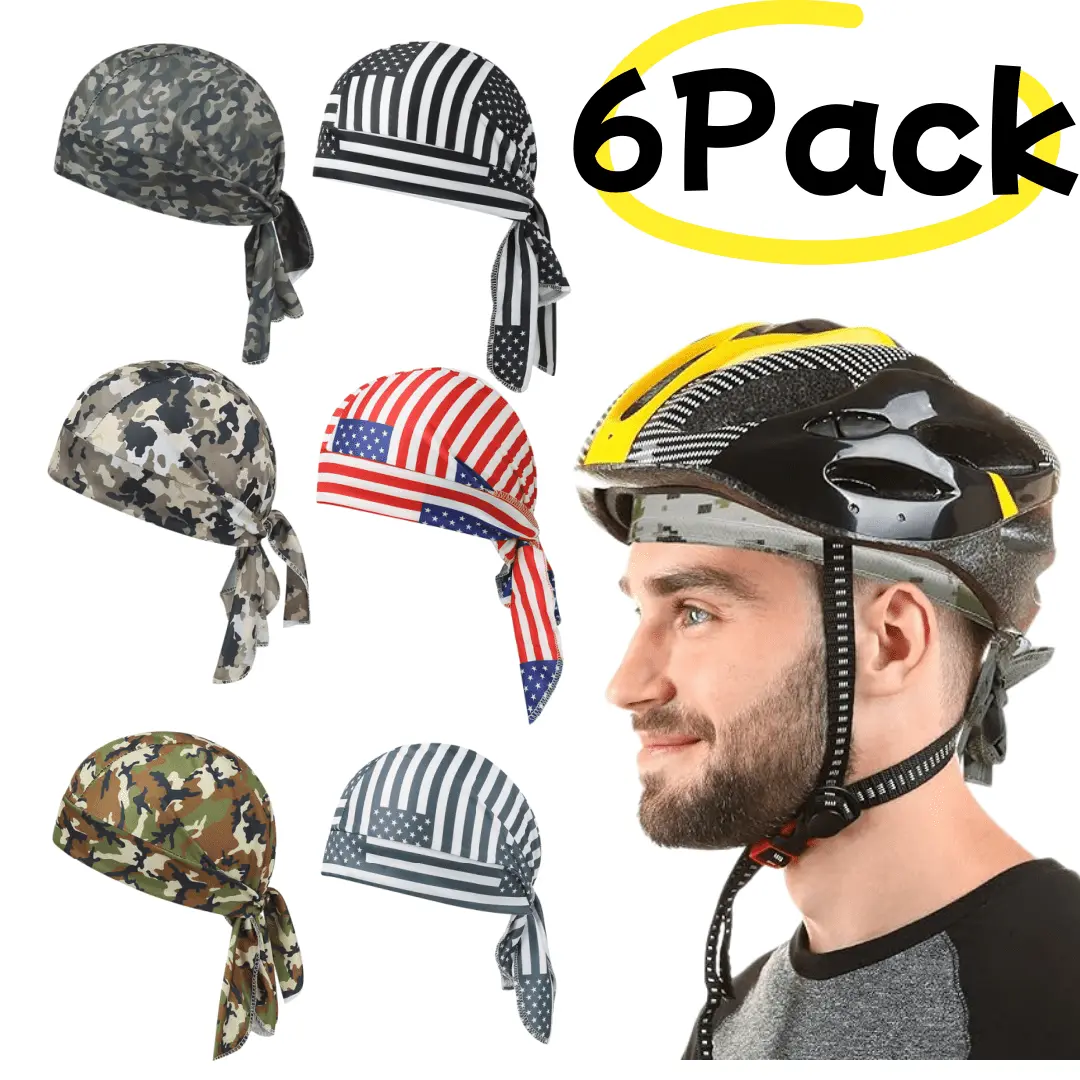 6 Pack Do Rags Headbands For Men& Women - Doo Rags, Skull Caps, Durags For Cycling And Motorcycling 002