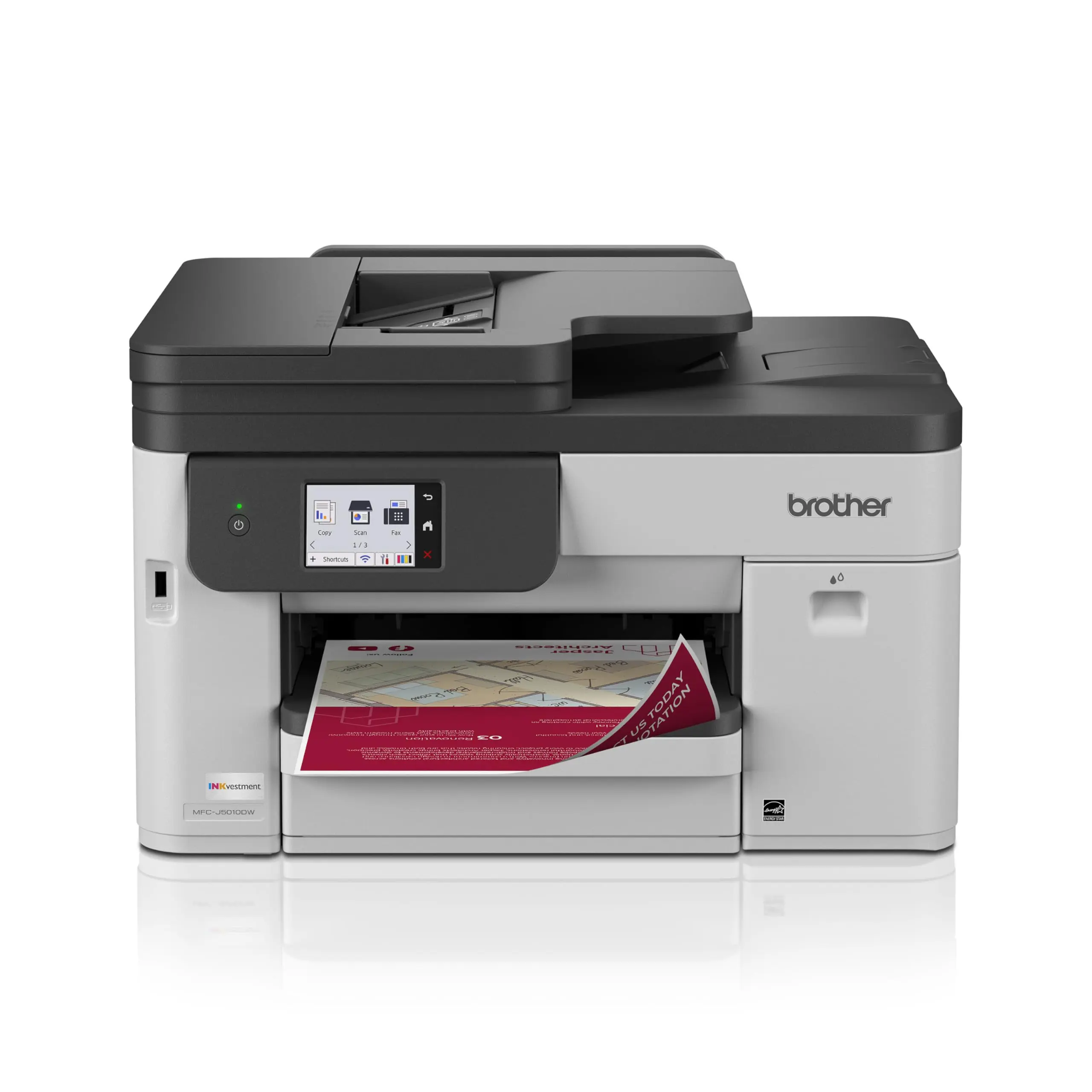 Brother INKvestment 5010 Wireless Color Inkjet AIO Printer 2.7? Touchscreen