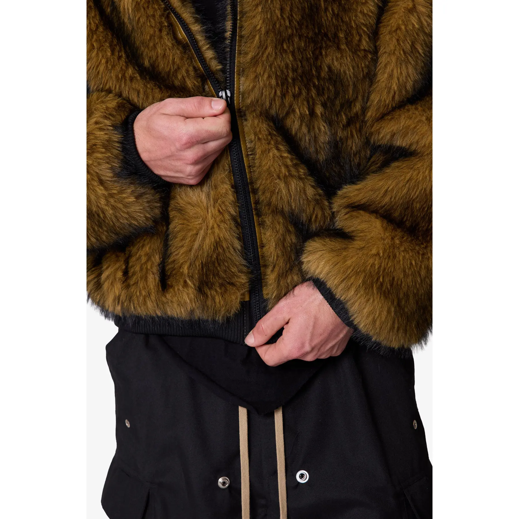 mnml Fur Zip Up Jacket - Brown - TikTok Shop