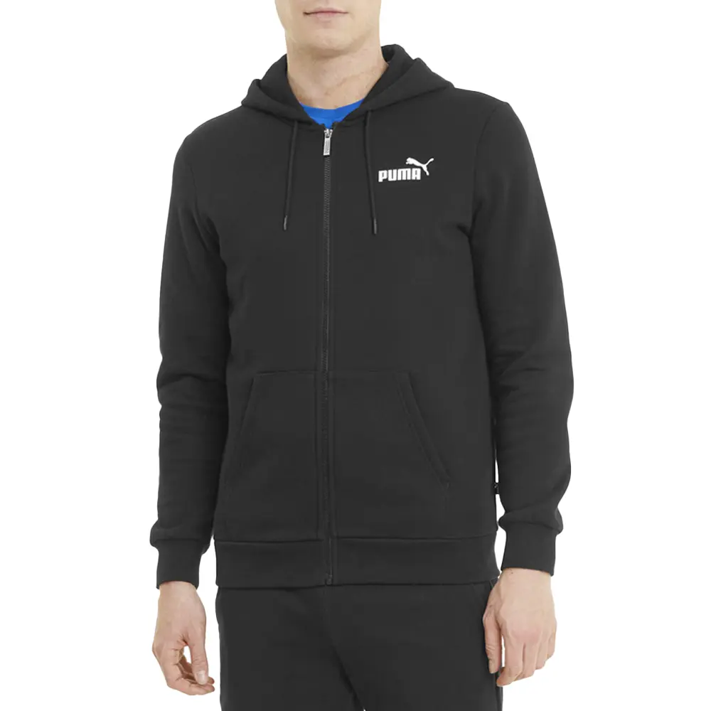 PUMA Mens Essentials Small Logo Hoodie Casual Outerwear Casual - Black