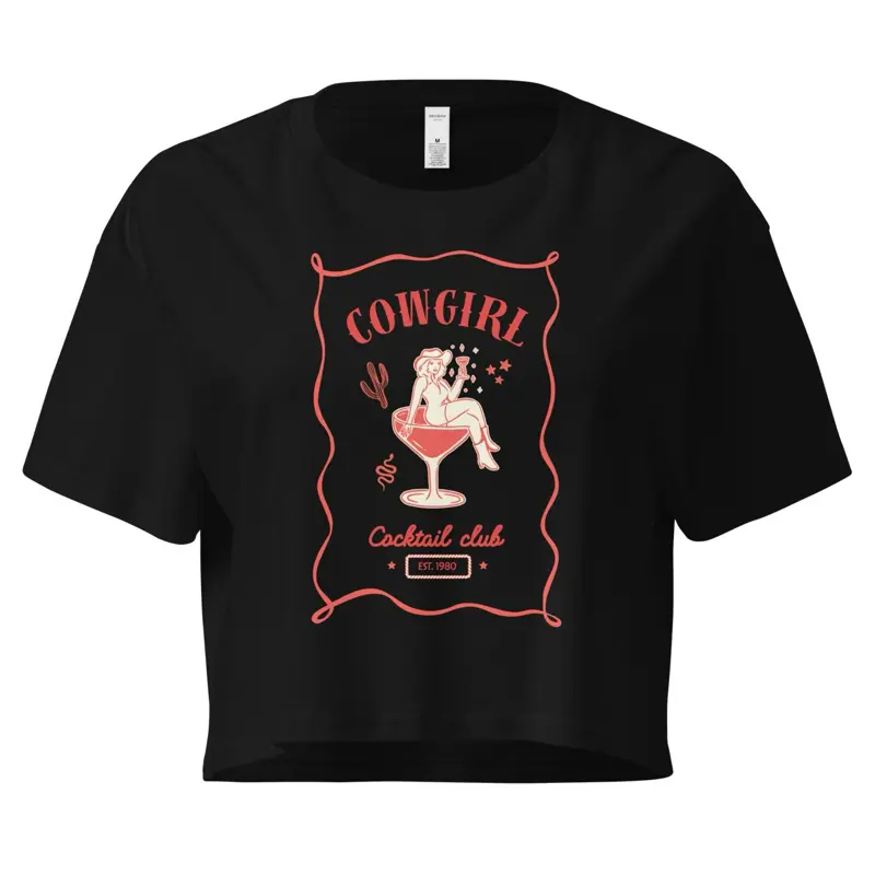 Cowgirl Cocktail Club tee - bridal bachelorette crop