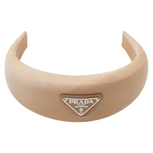 Pre-owned PRADA Others Small Leather Goods Triangle Logo Plate Nylon Headband