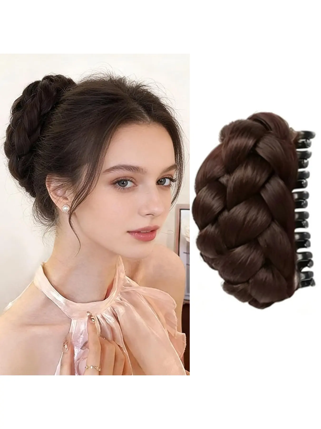 Natural Loose Bun Hairpiece, Realistic Simulation Clip-In Wig, Soft Synthetic Fiber Hairpieces, Soft and Comfortable Design, Perfect for Daily Wear