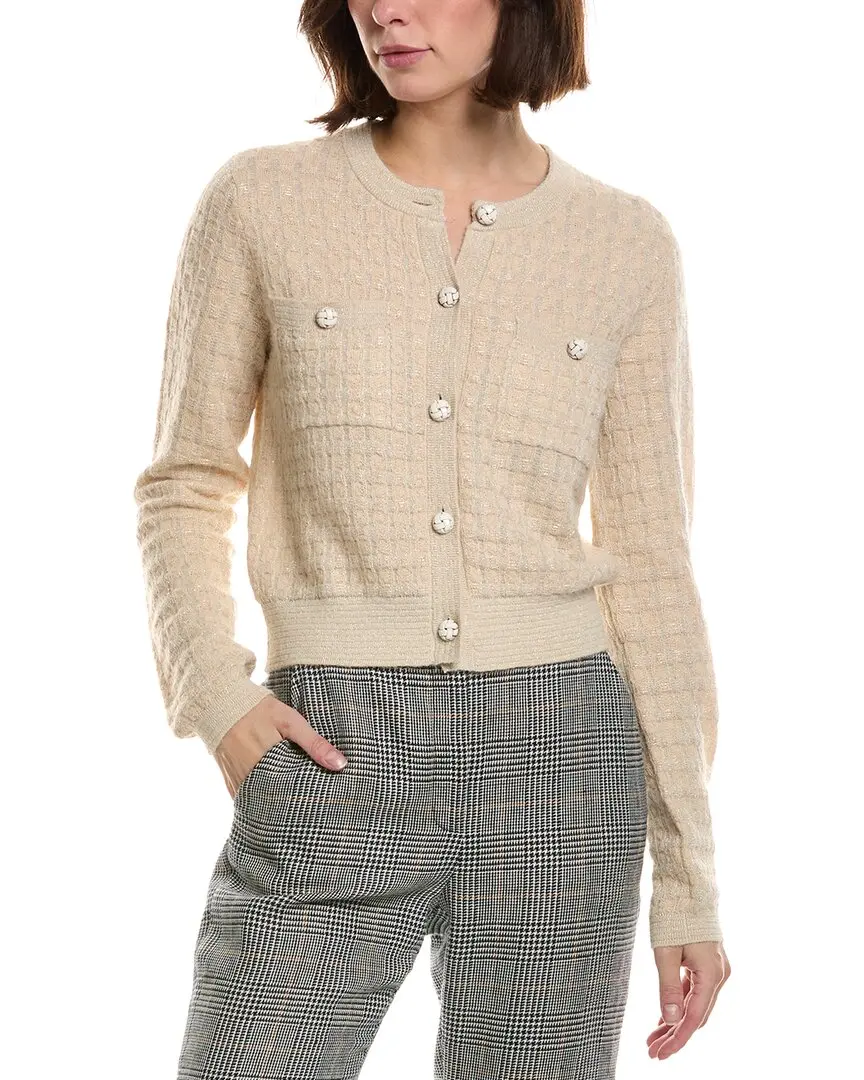 FRAME The Lurex Check Alpaca-Blend Cardigan