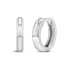 Rounded 2.5mm Polished 8-12mm Baby / Toddler / Kids Earrings Hoop/Huggie - Sterling Silver