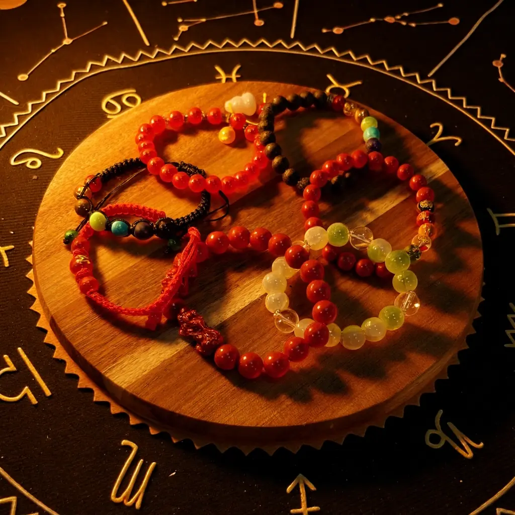 Fire & Air Zodiac Signs Energy Crystal Bracelet - Aries, Leo, Sagittarius, Gemini, Libra, Aquarius - Natural Stones for Courage, Creativity, and Mental Clarity