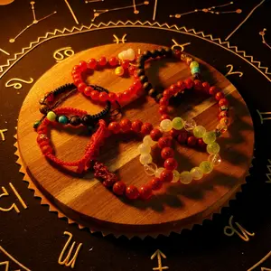 Fire & Air Zodiac Signs Energy Crystal Bracelet - Aries, Leo, Sagittarius, Gemini, Libra, Aquarius - Natural Stones for Courage, Creativity, and Mental Clarity