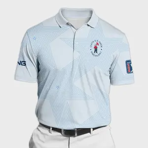 Men s 124th U S Open Pinehurst Golf Ping Polo Shirt - Light Blue Sports Star Sripe Polo