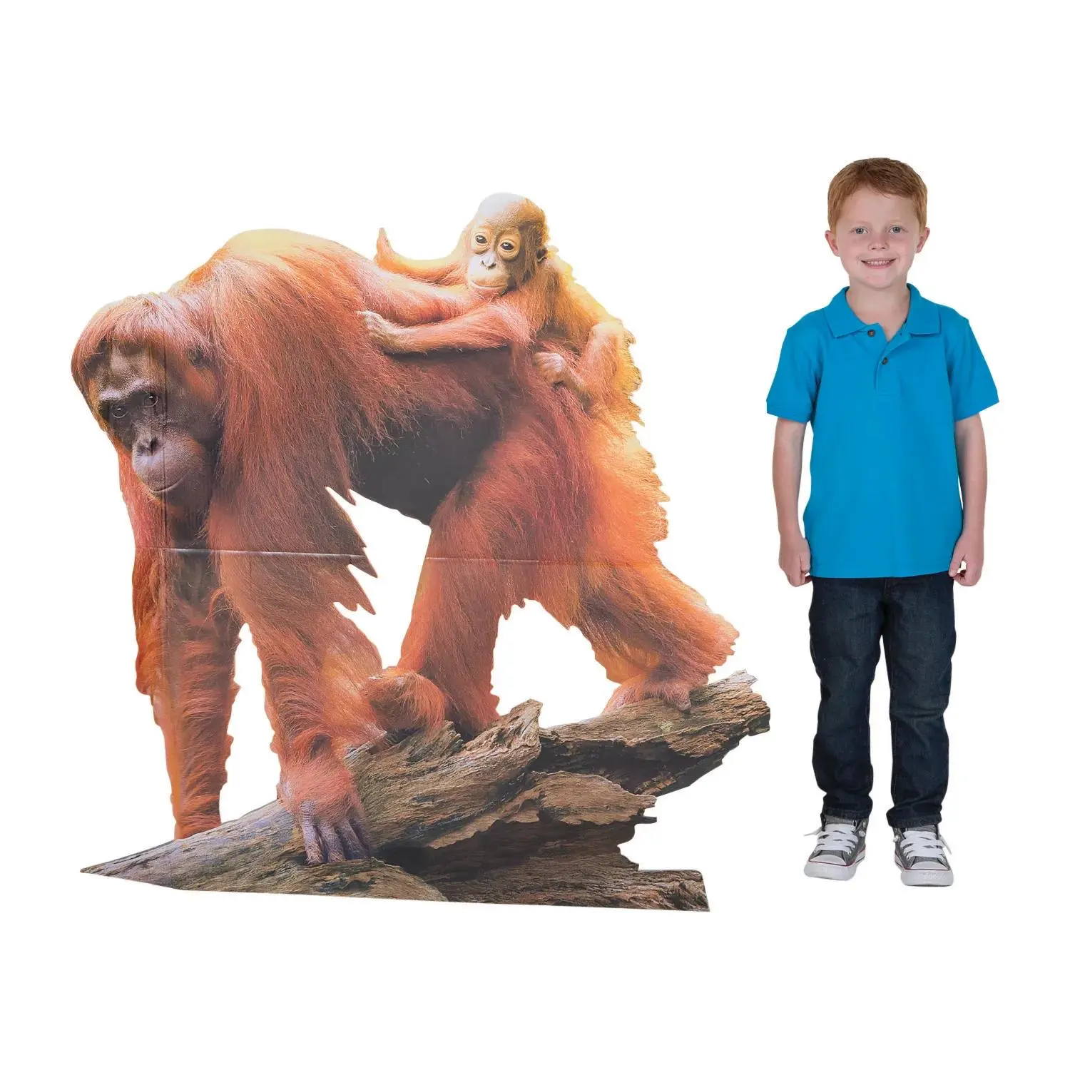 43.5" Wild Encounters VBS Orangutan Primate Cardboard Cutout Stand-Up - DIY Brown Back 1-Sided Festive Event Decor, Photo Booth Accessory for Infant-Focused Parties (Home & Festive Party Supplies)