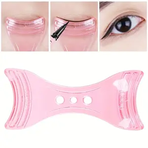 3-in-1 Eyeliner Drawing Aid Kit with Mascara Application Tool, Fast Eye Makeup Template, Portable Travel Pack, Plastic, Alcohol-Free