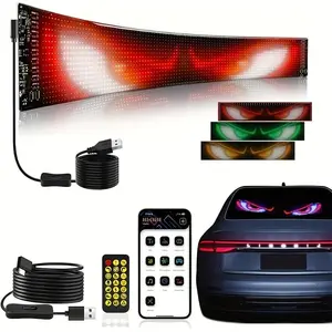 LED Car Display Screen, USB-5V LED Car Indicator Panel, APP Control LED Matrix Panel, Car Decorative Accessories for Car Home Decor, LED Car Sign, Car Decorative Light