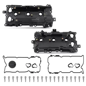 2pcs Engine Valve Cover W/Gasket Screw Oil Cap Camshaft Rocker Cover Wear Resist Rubber Cover Gasket Kit for Nissan Maxima 2009-2020 Murano 3.5L 2015-2020