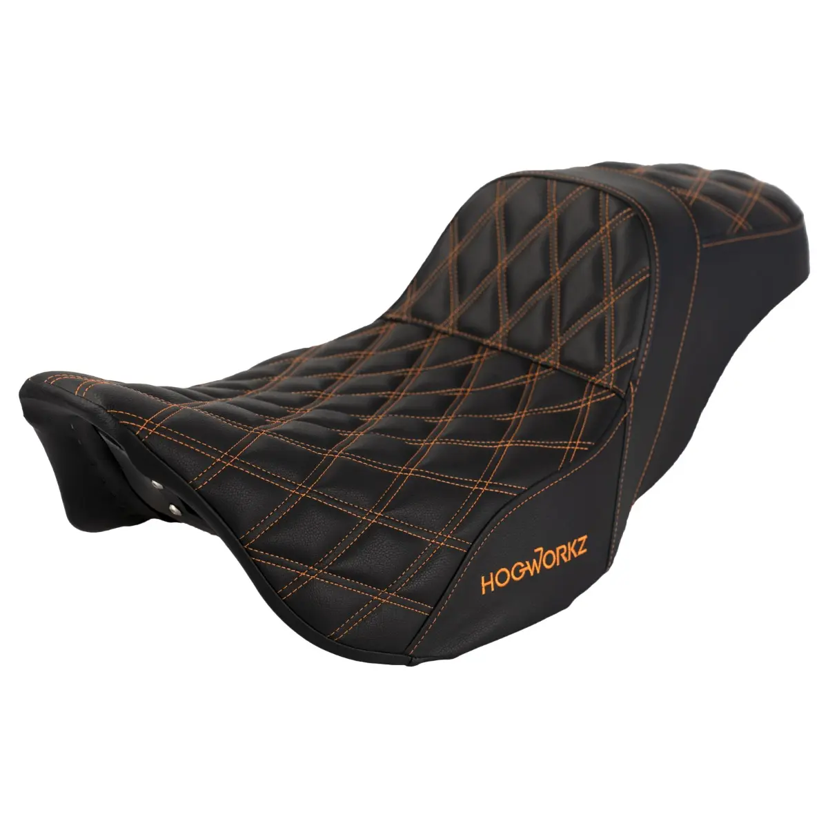 Rise Up Seat for Harley® Touring '08-'25 (Diamond / Orange Stitch)
