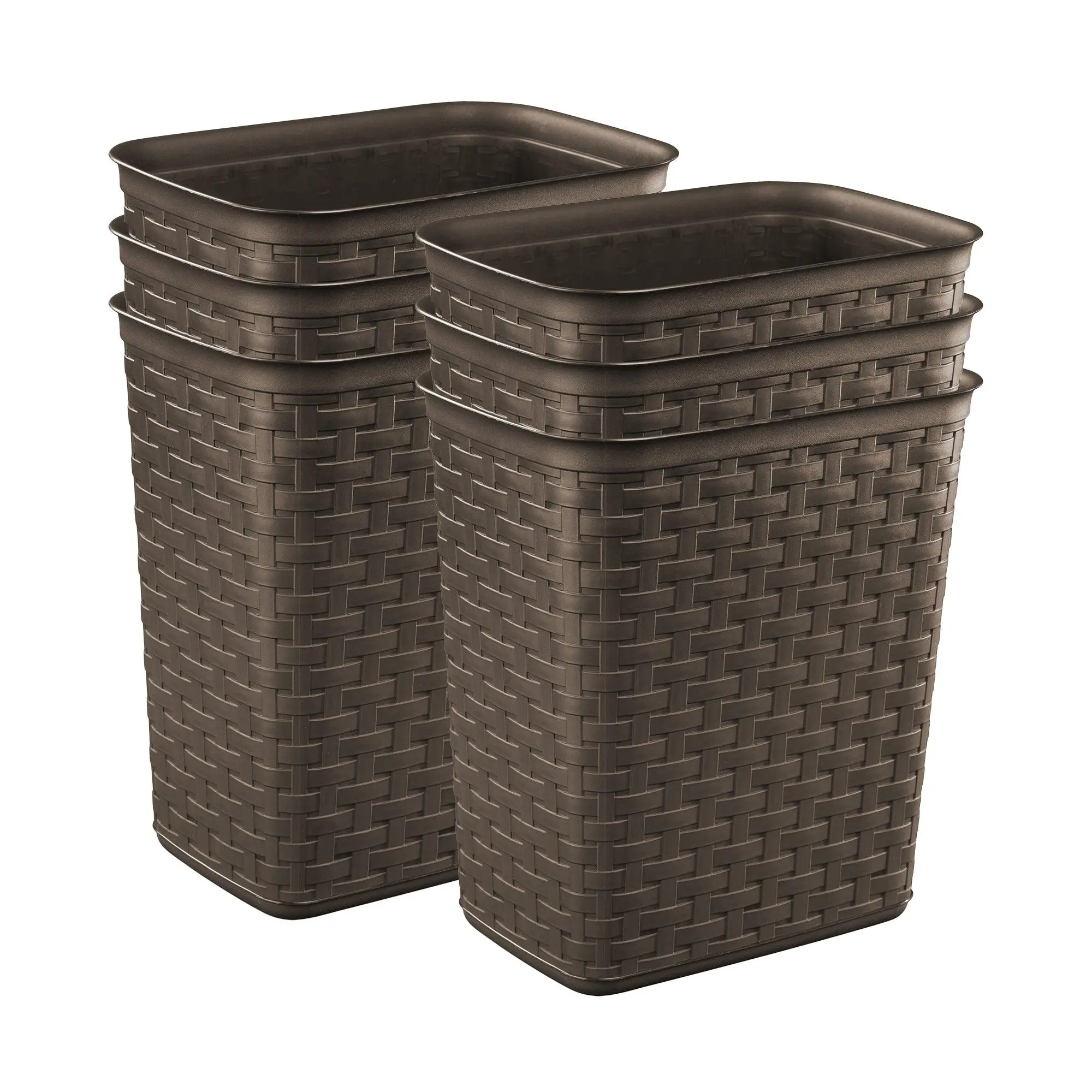 Sterilite Weave 3.4 Gallon Plastic Home/Office Wastebasket Trash Can (6 Pack) Sterilite Weave 3.4 Gallon Plastic Home/Office Wastebasket Trash Can (6 Pack)