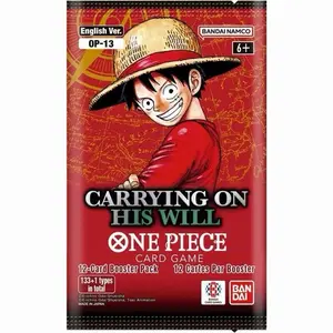Bandai Namco OP-13 One Piece Game Carrying On His Will Single Booster Pack English Version 12 Card Pack Factory Sealed