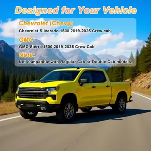 R-GEE in-Channel Window Rain Guards Fit for Truck Chevy Silverado/GMC Sierra 1500 2019-2025 Crew Cab, Extra Durable Window Deflectors, Vent Window Visors Exterior Car Accessories, 4 Pieces