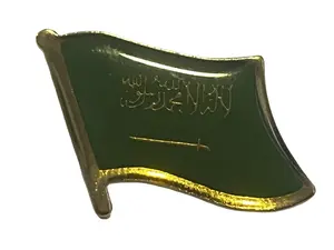 Saudi Arabia Pin - Representing Saudi Arabia with Green and Gold Color Scheme