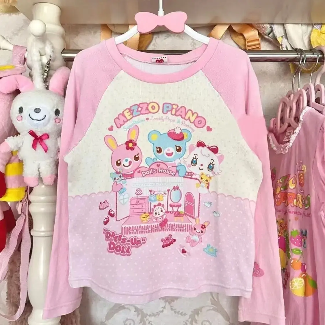 Y2k Japanese Childlike Sweet Cute Cartoon Print Long-Sleeve T-Shirt Women Tops Aesthetic Clothes Harajuku Kawaii T Shirts New
