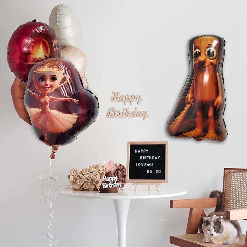 6PCS ltalian Brainrot Meme Foil Balloons, Tralalero Tralala ltalian Brainrot Character Aluminum Foil Balloons for Party Decorations Supplies