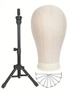 Professional Hairdressing Mannequin Head Model, Adjustable Stand for Wig Making & Display, Durable Structure, Ideal for Hairstyling Tools