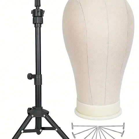 Professional Hairdressing Practice Mannequin Head Model, Mannequin Head for Wigs, Adjustable Stand for Wig Making & Display, Durable Structure, Ideal for Hairstyling Tools, Mannequin Head Set