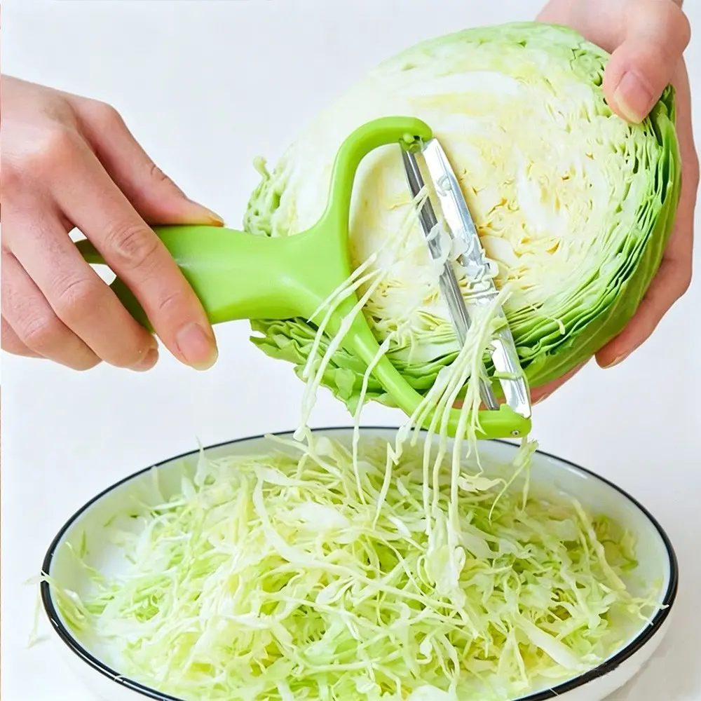 1/2 set wide mouth cabbage slicer, durable vegetable slicer, peeler, household kitchen multifunctional stainless steel blade vegetable slicer, cabbage wrapper, cucumber peeler, and silk scraper tool