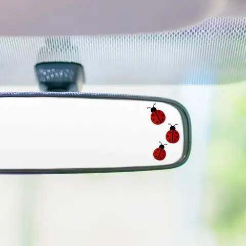 Cute Ladybug Stickers Waterproof Vinyl Decals Ladybug Car Stickers Rearview Mirror Decor Fun Design High-Quality Durable Adhesive Gift For Her Vehicle Decor Vehicle Exterior Decoration Car Decorative Sticker Decal for cars