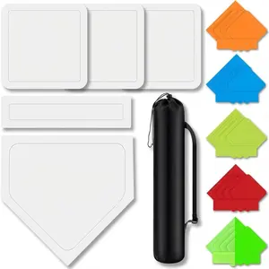 5 count Baseball & Softball Base Set with Portable Carrying Bag 3 Toss Down Bases 1 Homeplate 1 Pitching Rubber for Kickball Softball Backyard Playground Practice Adults