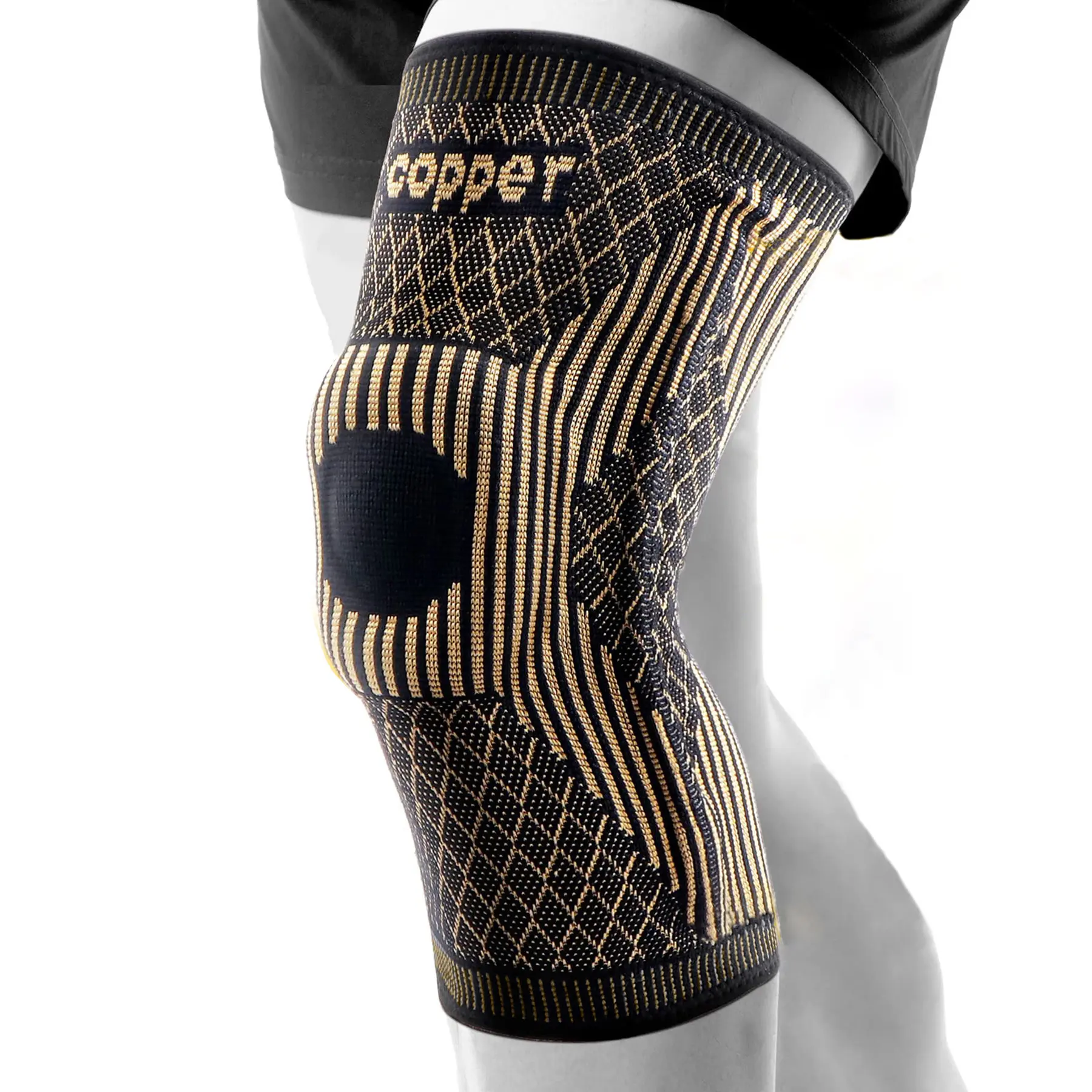 Copper Compression Kneepads fiber for Men and Women Exercise pain Relief for Meniscal Tears ACL Arthritis support Tendonitis Basketball Running Hiking Volleyball Tennis Squat professional Adjustable sport knee pad brace wrapbrace anti slip leg protection