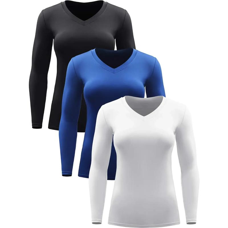 Women long Sleeve Shirt for Workout Dry Fit Yoga t Shirts V-Neck