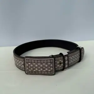 Men’s belts cuadros con escalera y flores