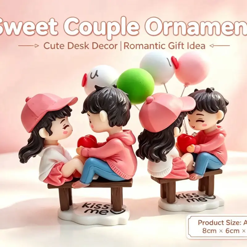 Sweet Couple Car Decoration Figurine, Cute Vehicle Interior Ornament