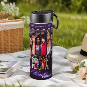 KATSEYE Themed Tumbler 304 Stainless Steel Insulated Car Cup Leakproof Travel Mug With Straw Handle For Office School Outdoor Gift Portable  Water Bottles